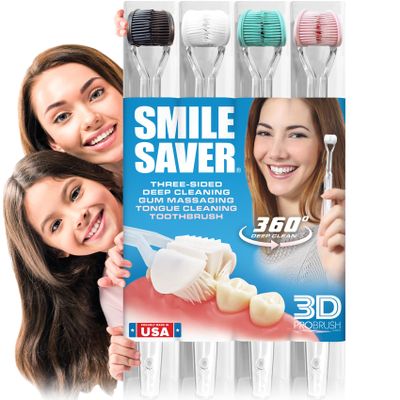 autisticare 4-PK Sensory 3-Sided Toothbrush for Special Needs | Now Even Softer | Fast Easy & Clinically Proven | Autism Spectrum Disorder | Autistic Asperger Caregiver Calm Made in USA
