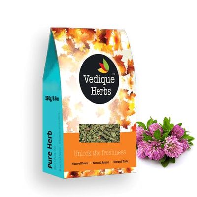 VEDIQUE HERBS Red Clover (Trifolium pratense) - 250g (8.8oz) | Raw, Crude, Dried | T-Cut | Premium Grade