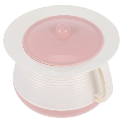 Chamber Pot Plastic Potty Urinals Portable Pee Bucket Urine Pots Night Urinal Potty with Lid for Home Office Pregnant Women Elderly Pink