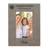 CustomGiftsNow The Best Moms Get Promoted to Gigi Grey Leatherette Wall Hanging/Tabletop 4x6 Landscape Vertical Picture Group Family New Grandchild Baby Photo Frame view 1