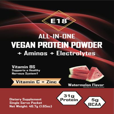 E18 All-in-One Organic Vegan Protein Powder + Aminos + Electrolytes (3-Pack)