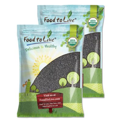 Food to Live Organic Black Sesame Seeds, 16 Pounds Non-GMO, Raw Unhulled Kala Til Seeds, Unroasted, Kosher, Vegan, Bulk. Good Source of Calcium, Iron and Dietary Fiber. For Sesame and Tahini Paste.
