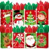 24 Pcs Christmas Gift Bags with Tissue Paper, Merry Christmas Xmas Kraft Paper Goodie Bags with Handles Bulk for Christmas Gift Wrapping Holiday Party Supplies (Santa Elk, Small) view 1