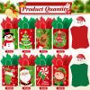 24 Pcs Christmas Gift Bags with Tissue Paper, Merry Christmas Xmas Kraft Paper Goodie Bags with Handles Bulk for Christmas Gift Wrapping Holiday Party Supplies (Santa Elk, Small) view 2