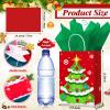 24 Pcs Christmas Gift Bags with Tissue Paper, Merry Christmas Xmas Kraft Paper Goodie Bags with Handles Bulk for Christmas Gift Wrapping Holiday Party Supplies (Santa Elk, Small) view 3