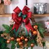 UNIQOOO 1 Roll 2.5 Inch x 30 Yards Reversible Red Green Christmas Wired Ribbon, Double Side Wired Edge Satin Silk Ribbon for Xmas Tree Dcor, Gift Wrapping Box, Bows, Wreath, Garland, Floral DIY Craft view 2