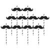 ABOOFAN Whistle Straw Mustache Paper Straw Decor 20pcs Shower or Birthday Party Striped Striped Paper Straws Drinking Straws for Wedding New Year Birthday Party Supplies Black view 1