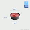 Karat [2500 sets, 1.5 oz Portion Cups - Clear Polypropylene Condiment Cups for Dressings, Sauce, Souffle, Jello Shots Containers, Black, FP-P150-PPB view 2