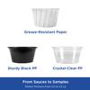Karat [2500 sets, 1.5 oz Portion Cups - Clear Polypropylene Condiment Cups for Dressings, Sauce, Souffle, Jello Shots Containers, Black, FP-P150-PPB view 4
