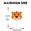 18pcs Gold Glitter Tiger Head Dessert Cupcake Topper for Animal Theme Decor Supplies Baby Shower Boy Girl Happy Birthday Party Decoration view 4