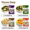 Egg Flower Soup Mix, Vegetable Mix Soup with 4 Flavors (Laver, Spinach, Mushroom, Tomato), 0.3 Ounce (20 Pack) view 2