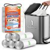 1 Gallon 100 Counts Mini Strong Drawstring Trash Bags Garbage Bags by RayPard, fit 3-4 Liter Small Trash Can, Tiny Waste Basket Liners for Home Office Bathroom Bedroom Car, White view 1