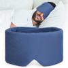 FRESHME Pure Handmade Cotton Sleep Mask - Blackout Eye Mask with Adjustable Velcro Soft and Comfortable Eye Blinder Shade for Men Women Travel Office Nap Airplane Blue view 1