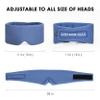 FRESHME Pure Handmade Cotton Sleep Mask - Blackout Eye Mask with Adjustable Velcro Soft and Comfortable Eye Blinder Shade for Men Women Travel Office Nap Airplane Blue view 4