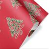 Cute Red and Green Paw Print Christmas Wrapping Paper, Thick Premium Cat Dog Lover Gift Wrap, Pet Theme Holiday Party Decoration Decor (12 foot x 30 inch roll) view 1