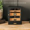 CASE ELEGANCE Luca Humidor Cabinet Stores 80-100, Cigar Humidor Box with Spanish Cedar, Glass Display, Easy Humidification System, Digital Hygrometer - Black view 3