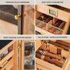 CASE ELEGANCE Luca Humidor Cabinet Stores 80-100, Cigar Humidor Box with Spanish Cedar, Glass Display, Easy Humidification System, Digital Hygrometer - Black view 4