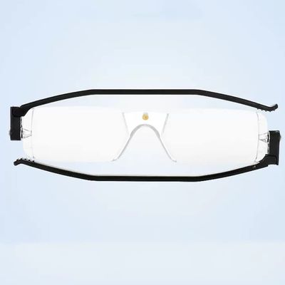 DIBAKO Flat Folding Reading Glasses Men Women Computer Eyeglasses Super Slim Rotating Vision Eyeglasses Blue Light Blocking (Color : Black, Size : 3.0X)