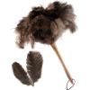 THARAHT 1PCS Ostrich Feather Duster Fluffy Natural with Wood Handle Reusable Washable for Cleaning Keyboard,Home,Car,Office Ostrich Feather Duster,16 Inch view 1