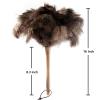 THARAHT 1PCS Ostrich Feather Duster Fluffy Natural with Wood Handle Reusable Washable for Cleaning Keyboard,Home,Car,Office Ostrich Feather Duster,16 Inch view 2
