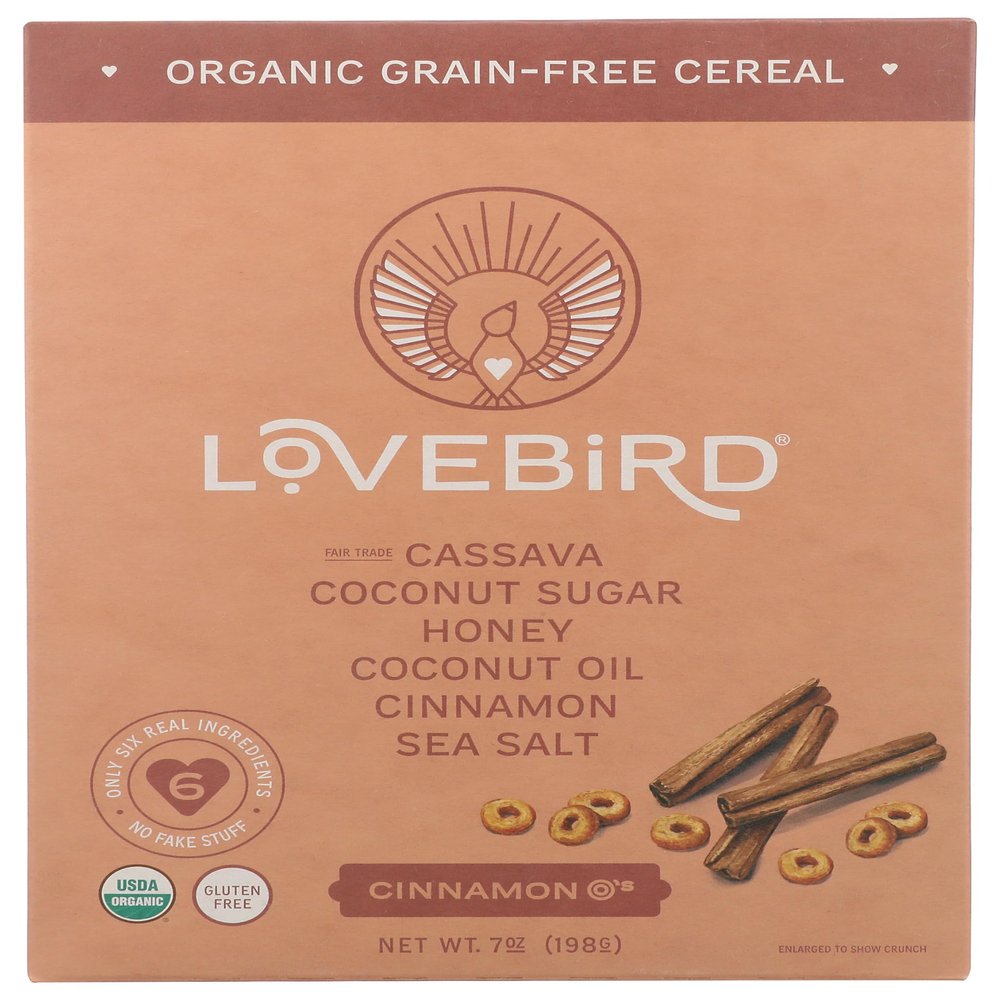 Lovebird Organic Grain Free Cinnamon O's Cereal, 7 OZ