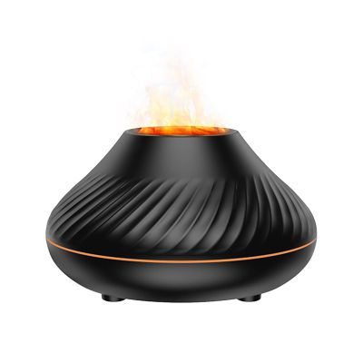 Ailgely Flame Mist Humidifier Aromatherapy Essential Oil Diffuser With 7 Color Night Light Quiet Auto-off USB Humidifier for Home Office Bedroom Baby Room