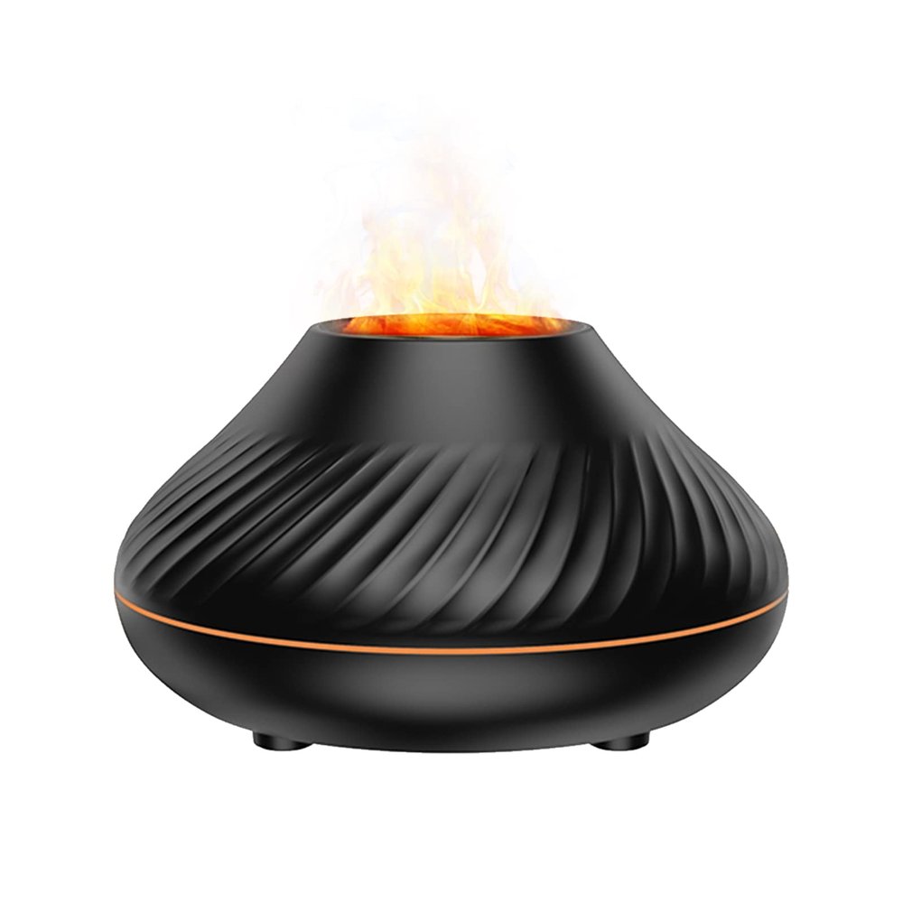 Ailgely Flame Mist Humidifier Aromatherapy Essential Oil Diffuser With 7 Color Night Light Quiet Auto-off USB Humidifier for Home Office Bedroom Baby Room