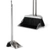 VOOWO Heavy Duty Broom and Dust pan Set, Stainless Steel Broom and Dustpan Set with Long Handle, Broom with Dustpan Set for Home Standing Dust Pan Indoor Outdoor Brooms Dustpan view 1
