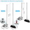 VOOWO Heavy Duty Broom and Dust pan Set, Stainless Steel Broom and Dustpan Set with Long Handle, Broom with Dustpan Set for Home Standing Dust Pan Indoor Outdoor Brooms Dustpan view 2