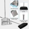 VOOWO Heavy Duty Broom and Dust pan Set, Stainless Steel Broom and Dustpan Set with Long Handle, Broom with Dustpan Set for Home Standing Dust Pan Indoor Outdoor Brooms Dustpan view 3