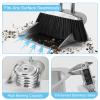VOOWO Heavy Duty Broom and Dust pan Set, Stainless Steel Broom and Dustpan Set with Long Handle, Broom with Dustpan Set for Home Standing Dust Pan Indoor Outdoor Brooms Dustpan view 4