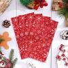 AnyDesign Christmas Guest Napkins 3 Ply Disposable Paper Pack Snowflake Decorative Red Dinner Hand Napkin Towel for Xmas Party Supplies Winter Holiday Wedding Birthday Table Decorations, 80Pcs view 3