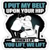 eden tee Funny Gait Belt Lifting Physical Therapy- 4x3 Vinyl Stickers, Laptop Decal, Water Bottle Sticker (Set of 3) view 1