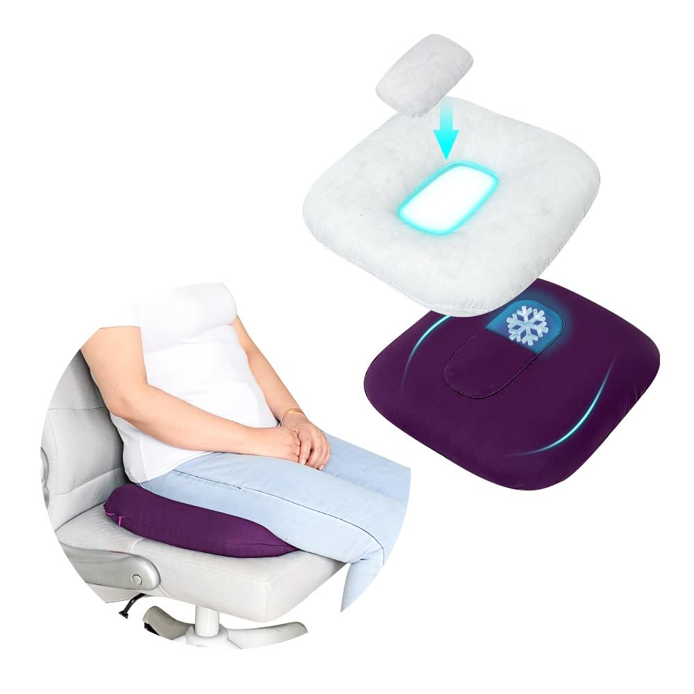 Donut Pillow Postpartum for Sitting Pregnancy Cushion with Perineal Ice Packs Episiotomy Butt Pad Tailbone Pain Relief Hemorrhoid Coccydynia Women After Birth Recovery Medical Care (3 in 1)