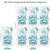 Ruisita 150 Pack Disposable Bathroom Napkins Wash Your Hands Paper Napkins Bathroom Etiquette Guest Dinner Napkins Decorative Paper Hand towels for Bathroom Wedding Birthday Anniversary, Teal Blue view 2