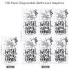 Ruisita 150 Pack Disposable Bathroom Napkins Wash Your Hands Paper Napkins Bathroom Etiquette Guest Dinner Napkins Decorative Paper Hand towels for Bathroom Wedding Birthday Anniversary, Black view 2