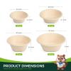 16 Oz [100 Pack] Small Disposable Paper Bowls - Heavy Duty and 100% Compostable - Natural Bagasse Biodegradable Bowls for Chili,Ice Cream,Dessert view 2