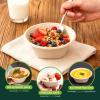 16 Oz [100 Pack] Small Disposable Paper Bowls - Heavy Duty and 100% Compostable - Natural Bagasse Biodegradable Bowls for Chili,Ice Cream,Dessert view 3