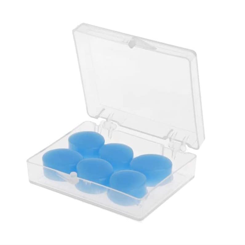 6Pcs Deformable Silicone Mud Earplugs Reusable Waterproof Noise Cancelling Earplugs for Sleep, Swimming, Airplane, Concert Blue