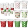 Sieral 144 Pcs Christmas Disposable Paper Cups Bulk 8 oz Christmas Coffee Cups Hot Chocolate Mug Snowflake Assorted Holiday for Xmas Party Drinking Tea Beverage Hot Cocoa Bar Winter Daily Use, 9 Style view 1