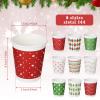 Sieral 144 Pcs Christmas Disposable Paper Cups Bulk 8 oz Christmas Coffee Cups Hot Chocolate Mug Snowflake Assorted Holiday for Xmas Party Drinking Tea Beverage Hot Cocoa Bar Winter Daily Use, 9 Style view 2