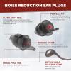 Softvox Corded Ear Plugs for Work 2 Pairs, 100x Reusable Ultra-Comfy Earplugs with Detachable String, Hearing Protection for Shooting Range Construction Mowing Focus Safety, 25 dB Noise Reduction view 2