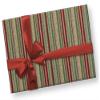 Red and Green Stripe Burlap Look Christmas Wrapping Paper Thick Premium Modern Farmhouse Rustic Gift Wrap (12 foot x 30 inch roll) view 3