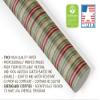Red and Green Stripe Burlap Look Christmas Wrapping Paper Thick Premium Modern Farmhouse Rustic Gift Wrap (12 foot x 30 inch roll) view 4