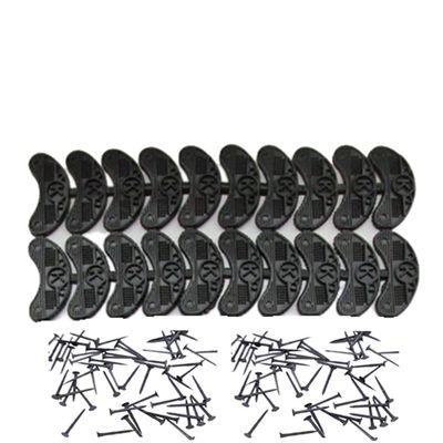 20 pcs Heel Plates Shoe Heel Taps Rubber Tips Sole Heel Repair Pad Replacement with Nails, Middle Black
