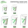 8 oz Compostable Paper Cups with White Flat Lids - Biodegradable Disposable White Paper Coffee Cups PLA Lined - Eco-friendly Hot and Cold Drinking Cups (400) view 4