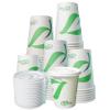 8 oz Compostable Paper Cups with White Flat Lids - Biodegradable Disposable White Paper Coffee Cups PLA Lined - Eco-friendly Hot and Cold Drinking Cups (500) view 1