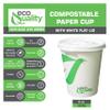 8 oz Compostable Paper Cups with White Flat Lids - Biodegradable Disposable White Paper Coffee Cups PLA Lined - Eco-friendly Hot and Cold Drinking Cups (1000) view 2