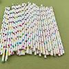 100 pcs Rainbow Foil Polka Dot and Star Paper Straws, Colorful Metallic Shiny Blue Green Gold Red Pink Party Drinking Straws Bulk, Kids Wedding Holiday Birthday Cake Pop Sticks (Mixed 2 Styles) view 1