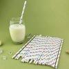 100 pcs Rainbow Foil Polka Dot and Star Paper Straws, Colorful Metallic Shiny Blue Green Gold Red Pink Party Drinking Straws Bulk, Kids Wedding Holiday Birthday Cake Pop Sticks (Mixed 2 Styles) view 3
